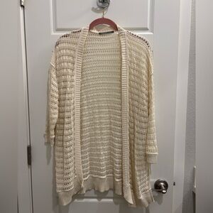 Cream Open-Knit Women's Sweater